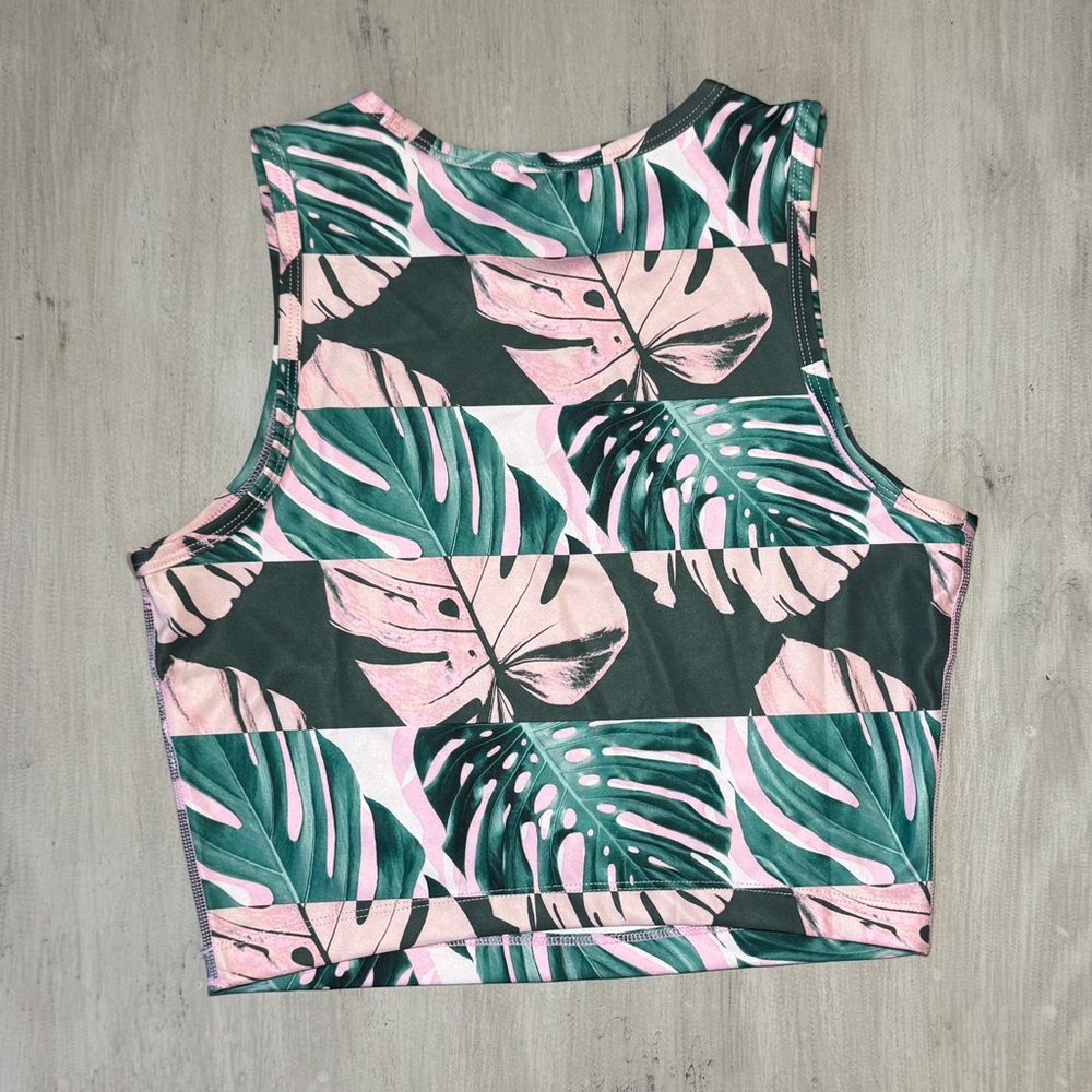 Nike Dri-FIT Pink and Green Leaf Top - Picture 3 of 8